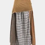 Color Block Plaid Print Denim Patchwork Asymmetrical Skirt – Wrena