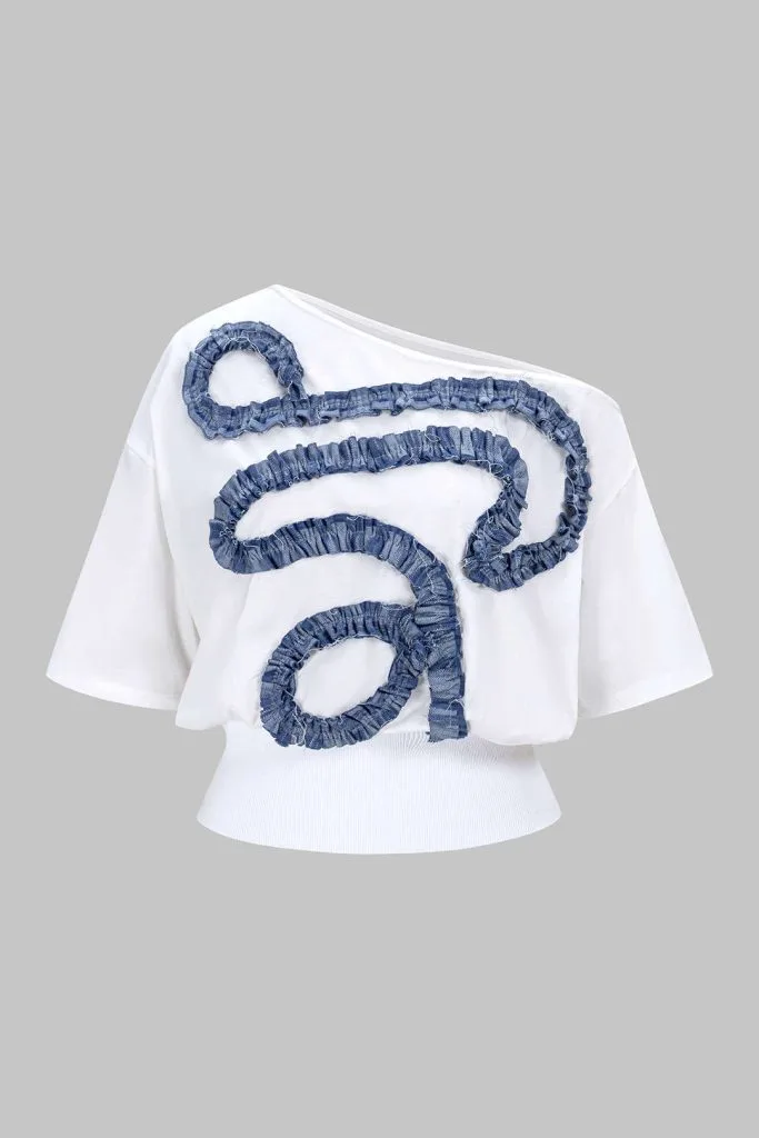 Asymmetrical Patchwork Short Sleeve T-Shirt – Wrena