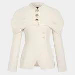 Metallic Button Cape Design Jacket – Wrena