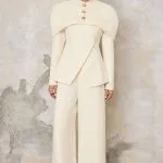 Metallic Button Cape Design Jacket – Wrena