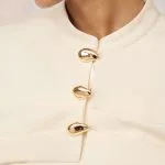 Metallic Button Cape Design Jacket – Wrena