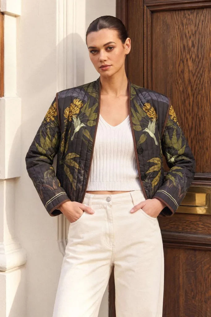 Leaves Print Jacket – Wrena