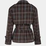 Plaid Print Belted Button Jacket – Wrena
