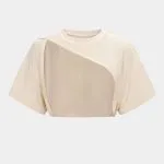 Contrast Asymmetrical Round Neck Two-Piece Short Sleeve Top – Wrena