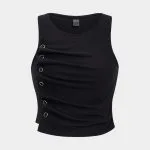 Round Neck Ring Ruched Tank Top – Wrena