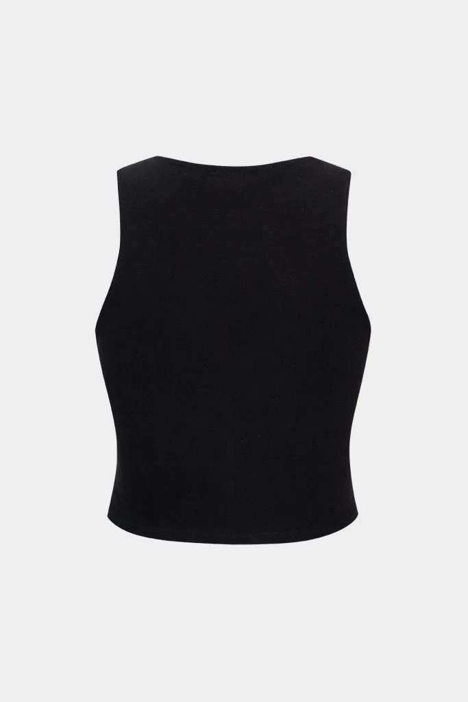 Round Neck Ring Ruched Tank Top – Wrena