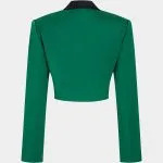 Satin Contrast Notched Lapel Metallic Blazer – Wrena