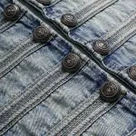Denim Napoleon Button Frayed Vest – Wrena