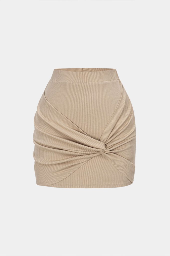 Asymmetrical High Waist Twist Knot Skirt