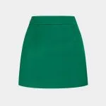 Satin Metallic Button Wrap Mini Skirt – Wrena