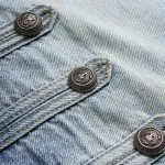 Denim Napoleon Button Horseshoe Jeans – Wrena