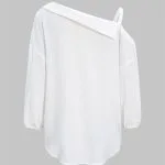 Button Asymmetrical Backless Long-Sleeve Shirt – Wrena