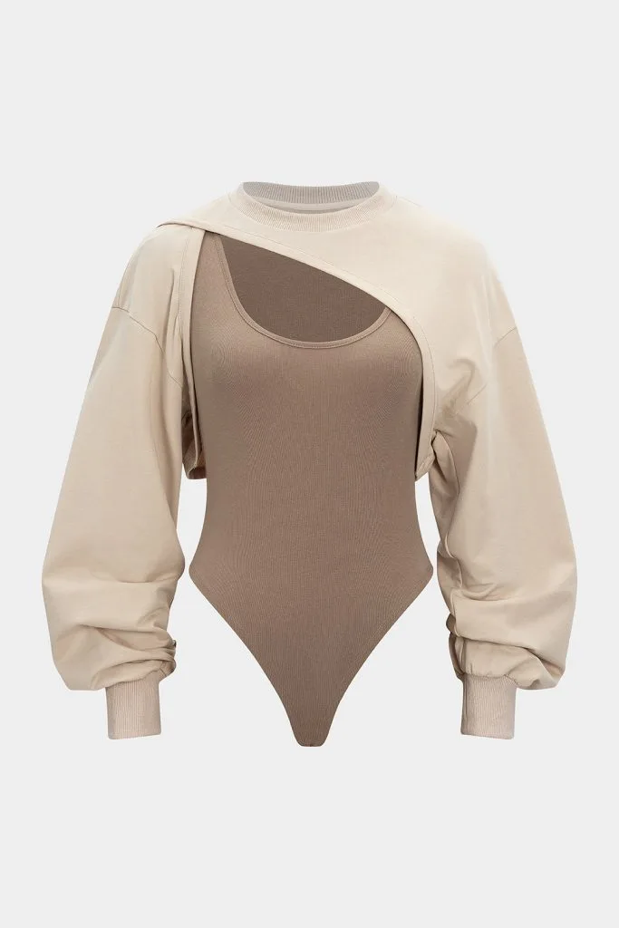 Contrast Two-Piece Long Sleeve Bodysuit – Wrena