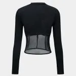 Mesh Patchwork Corset Round Neck Long-Sleeve Top – Wrena
