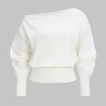 Knit One Shoulder Asymmetrical Long-Sleeve Top – Wrena