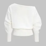Knit One Shoulder Asymmetrical Long-Sleeve Top – Wrena