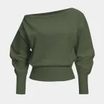 Knit One Shoulder Asymmetrical Long-Sleeve Top – Wrena