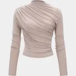 Ruched Wrinkle Long Sleeve Top – Wrena