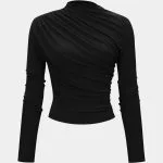 Ruched Wrinkle Long Sleeve Top – Wrena