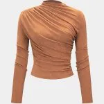 Ruched Wrinkle Long Sleeve Top – Wrena