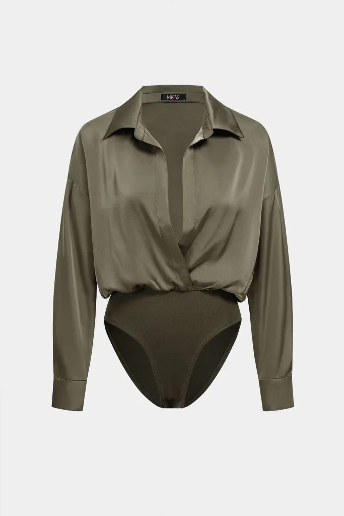 Patchwork Satin Bodysuit – Wrena