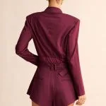 Notched Lapel Asymmetrical Long Sleeve Bodysuit – Wrena