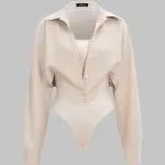 Patchwork Button Long Sleeve Bodysuit – Wrena