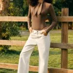 Round Neck Tie Front Long-Sleeve Bodysuit – Wrena