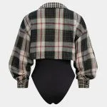 Plaid Print Long Sleeve Bodysuit – Wrena