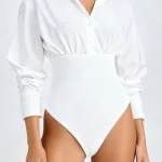 Solid Patchwork Long Sleeve Bodysuit – Wrena