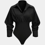 Solid Patchwork Long Sleeve Bodysuit – Wrena