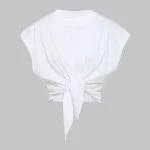 Solid Ruched Tie Front T-Shirt – Wrena