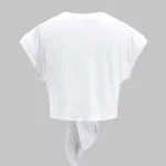 Solid Ruched Tie Front T-Shirt – Wrena