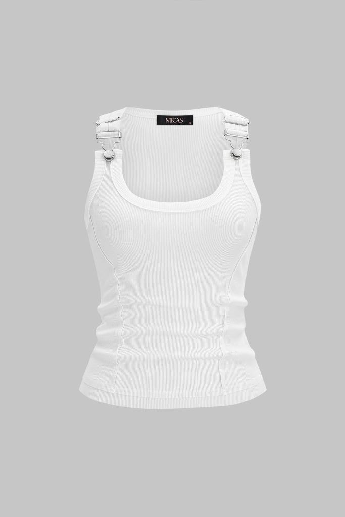 Metallic Round Neck Tank Top