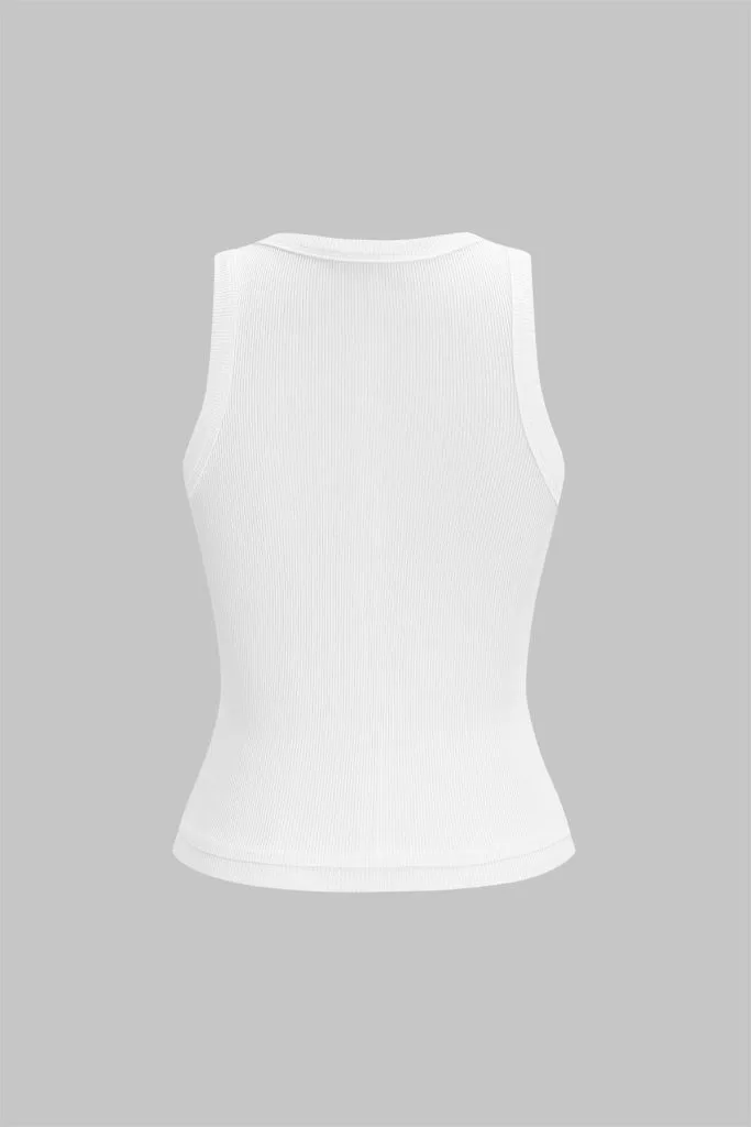 Metallic Round Neck Tank Top – Wrena