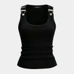 Metallic Round Neck Tank Top – Wrena