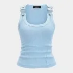 Metallic Round Neck Tank Top – Wrena