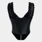 Faux Leather Patchwork Lace Trim Corset Cami Top – Wrena