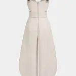 Crossed Cut Out V-Neck Sleeveless Jumpsuit – Wrena